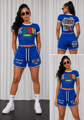 Kush Junky Women’s Royal Blue Crop Set